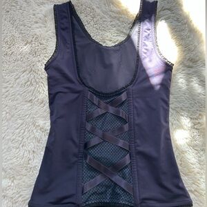 Black Sleeveless corset with Mesh Detail